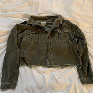 Green American eagle button up jacket